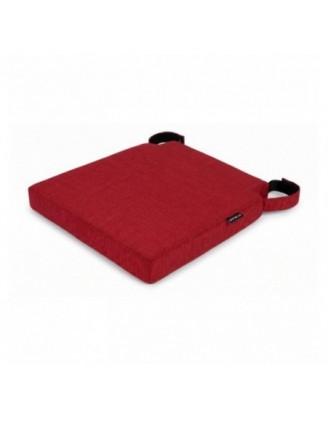 Galette de chaise avec bandes velcro | 41x35x40 cm | Couleur rouge
