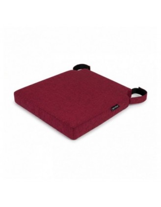 Galette de chaise avec bandes velcro | 41x35x40 cm | Couleur bordeaux
