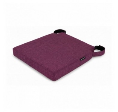 Galette de chaise avec bandes velcro | 41x35x40 cm | Couleur violet