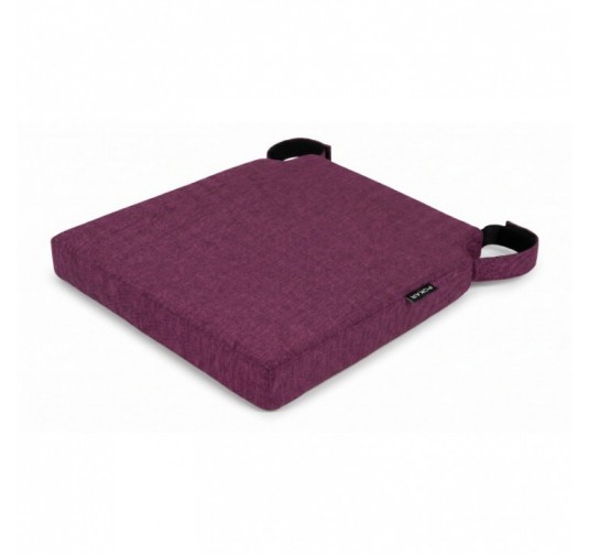 Galette de chaise avec bandes velcro | 41x35x40 cm | Couleur violet