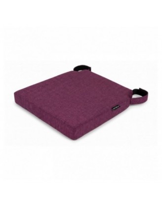Galette de chaise avec bandes velcro | 41x35x40 cm | Couleur violet