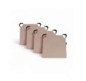 Set de 4 galettes de chaise avec bandes velcro | 41x35x40 cm | Couleur beige