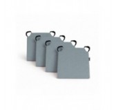 Set de 4 galettes de chaise avec bandes velcro | 41x35x40 cm | Couleur bleu