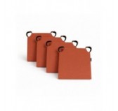 Set de 4 galettes de chaise avec bandes velcro | 41x35x40 cm | Couleur orange