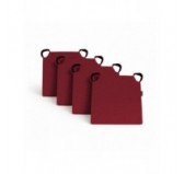 Set de 4 galettes de chaise avec bandes velcro | 41x35x40 cm | Couleur bordeaux Set de 4 galettes de chaise avec bandes velcro | 41x35x40 cm | Couleur bordeaux