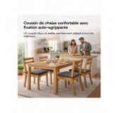 Set de 4 galettes de chaise avec bandes velcro | 41x35x40 cm | Couleur violet