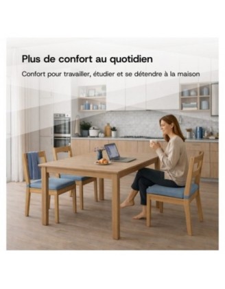 Set de 4 galettes de chaise avec bandes velcro | 41x35x40 cm | Couleur violet