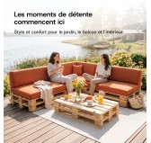 Coussin de Siège pour Palettes Imperméable 120x80x15 Anthracite