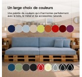 Coussin de Latéral pour Palettes 60x40x20/10 Bleu