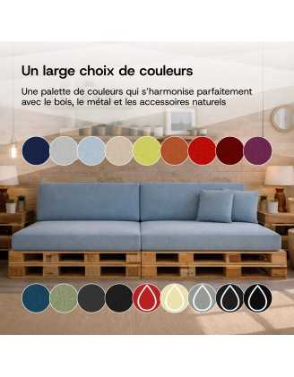 Coussin de Latéral pour Palettes 60x40x20/10 Bleu Foncé