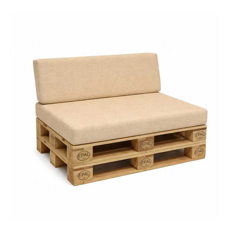 Set de 2 Coussins pour Palettes 120x80 + 120x40 Beige