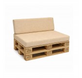Set de 2 Coussins pour Palettes 120x80 + 120x40 Beige