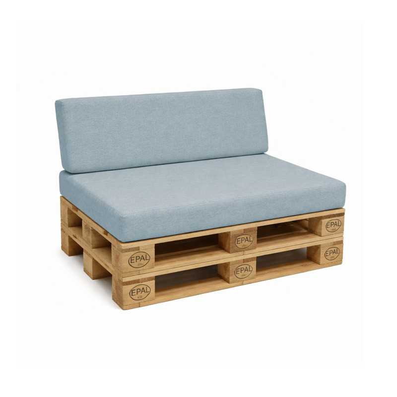 Set de 2 Coussins pour Palettes 120x80 + 120x40 Bleu