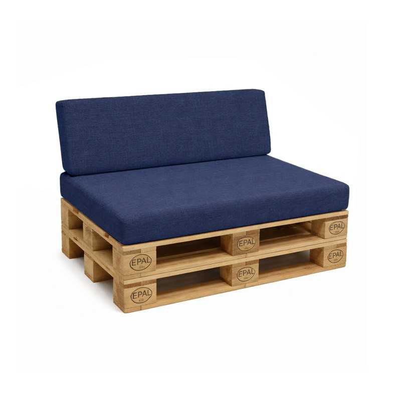 Set de 2 Coussins pour Palettes 120x80 + 120x40 Bleu Foncé