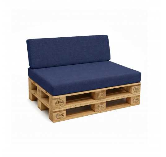 Set de 2 Coussins pour Palettes 120x80 + 120x40 Bleu Foncé