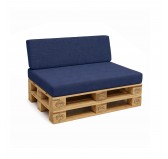 Set de 2 Coussins pour Palettes 120x80 + 120x40 Bleu Foncé