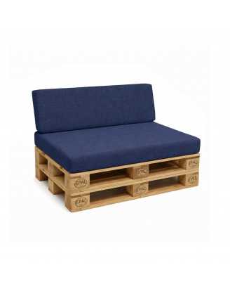 Set de 2 Coussins pour Palettes 120x80 + 120x40 Bleu Foncé