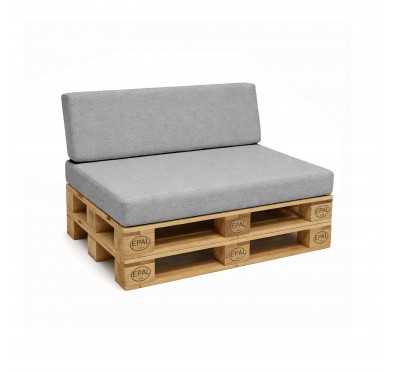 Set de 2 Coussins pour Palettes 120x80 + 120x40 Gris
