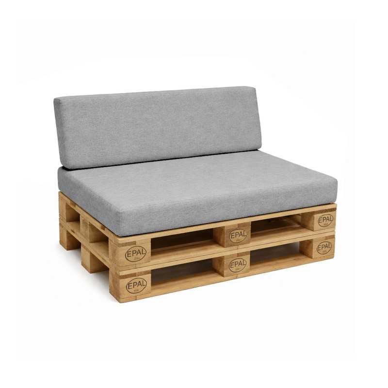 Set de 2 Coussins pour Palettes 120x80 + 120x40 Gris