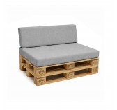 Set de 2 Coussins pour Palettes 120x80 + 120x40 Gris