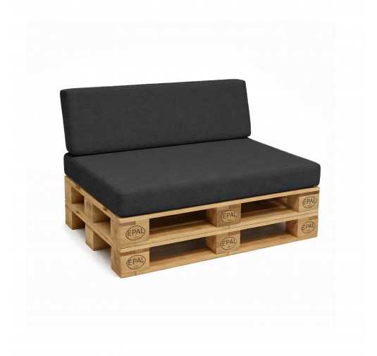 Set de 2 Coussins pour Palettes 120x80 + 120x40 Anthracite