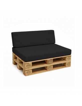 Set de 2 Coussins pour Palettes 120x80 + 120x40 Noir