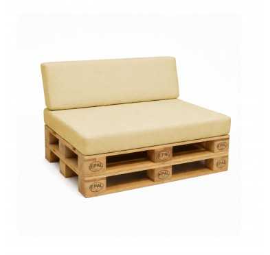 Set de 2 Coussins pour Palettes Imperméable 120x80 + 120x40 Beige
