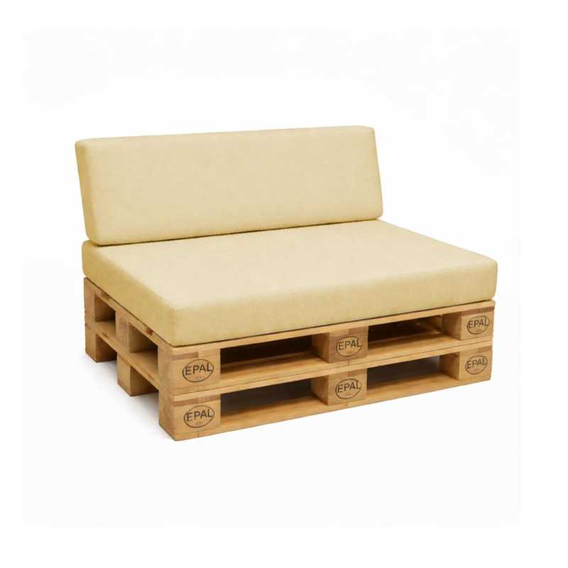 Set de 2 Coussins pour Palettes Imperméable 120x80 + 120x40 Beige Set de 2 Coussins pour Palettes Imperméable 120x80 + 120x40 Beige