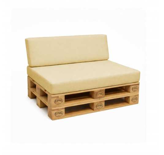 Set de 2 Coussins pour Palettes Imperméable 120x80 + 120x40 Beige
