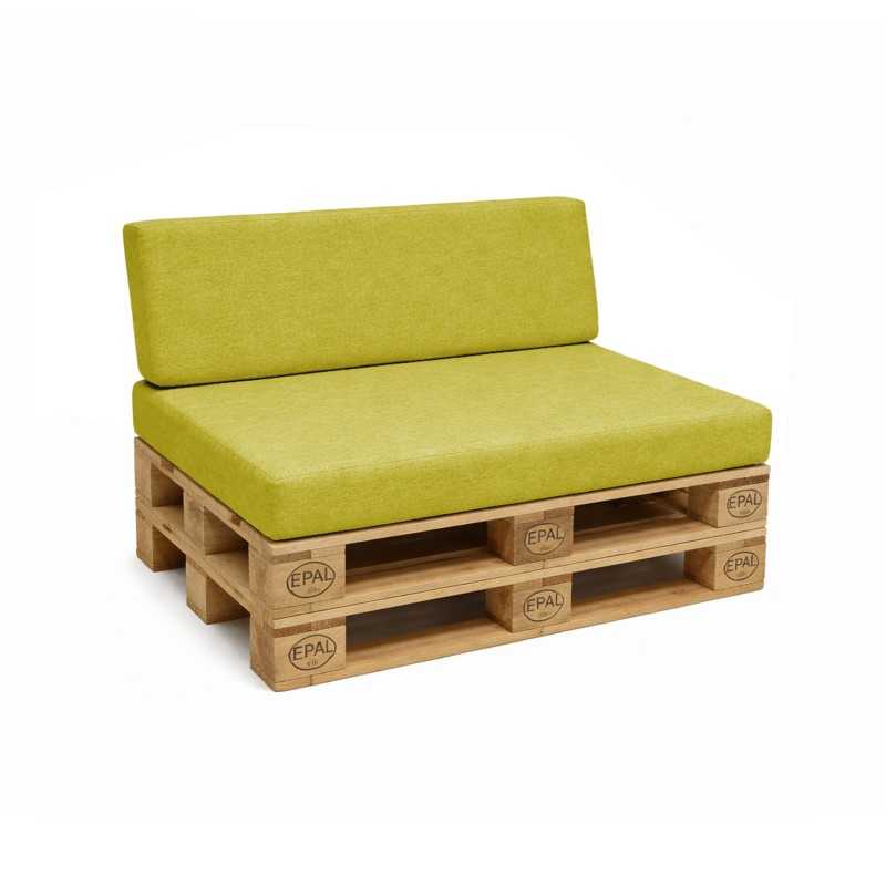Set de 2 Coussins pour Palette 120x80 + 120x40, Vert Lime
