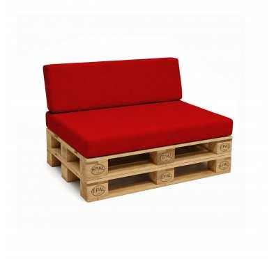 Set de 2 Coussins pour Palette 120x80 + 120x40, Rouge