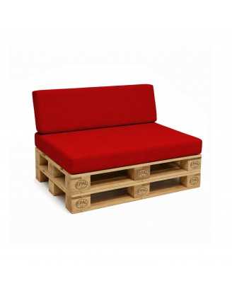 Set de 2 Coussins pour Palette 120x80 + 120x40, Rouge