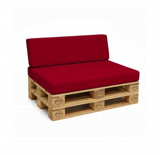 Set de 2 Coussins pour Palette 120x80 + 120x40, Bordeaux
