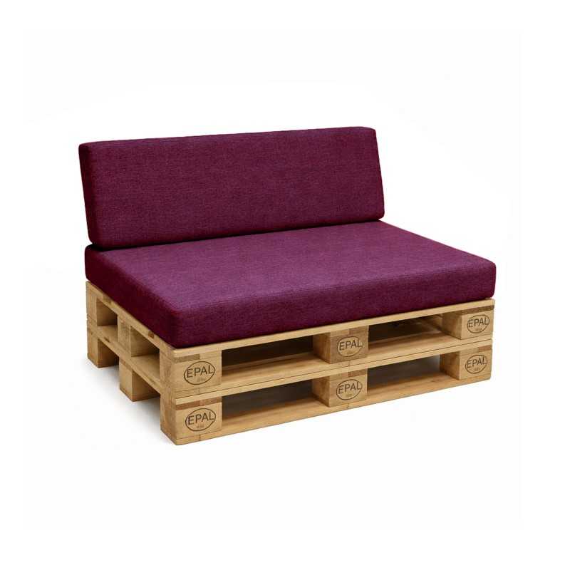 Set de 2 Coussins pour Palette 120x80 + 120x40, Violet