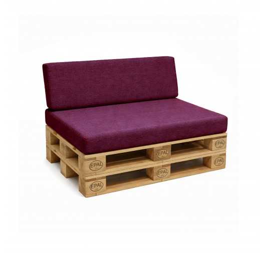 Set de 2 Coussins pour Palette 120x80 + 120x40, Violet