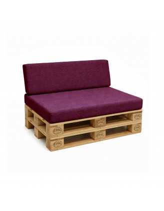 Set de 2 Coussins pour Palette 120x80 + 120x40, Violet