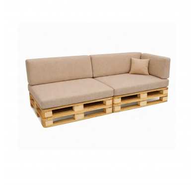 Set de 6 Coussins pour Palettes 120x80 + 120x40 Beige