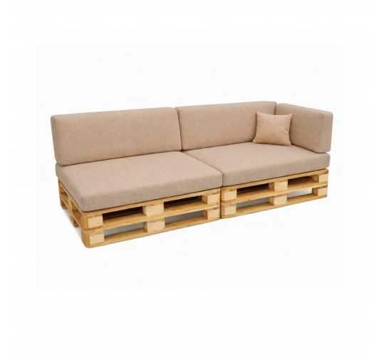 Set de 6 Coussins pour Palettes 120x80 + 120x40 Beige
