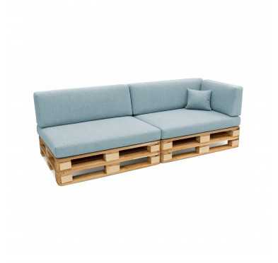 Set de 6 Coussins pour Palettes 120x80 + 120x40 Bleu