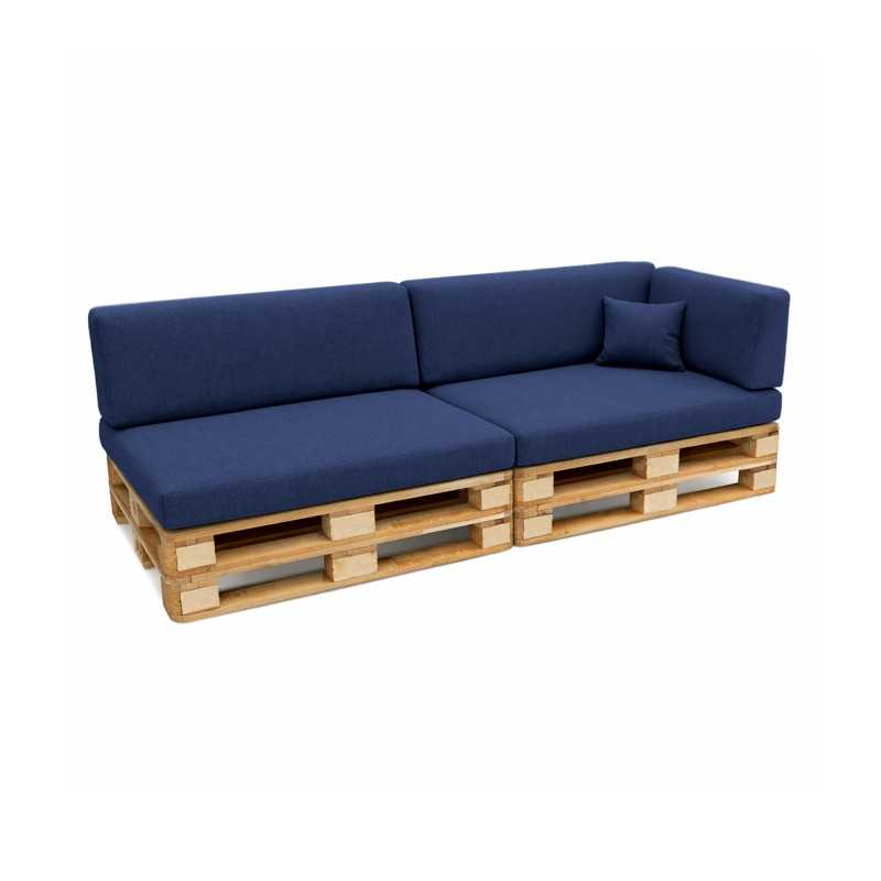 Set de 6 Coussins pour Palettes 120x80 + 120x40 Bleu Foncé