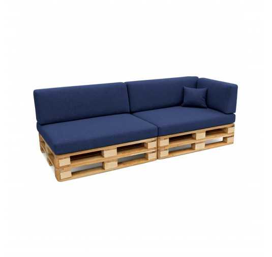 Set de 6 Coussins pour Palettes 120x80 + 120x40 Bleu Foncé