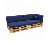 Set de 6 Coussins pour Palettes 120x80 + 120x40 Bleu Foncé