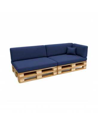 Set de 6 Coussins pour Palettes 120x80 + 120x40 Bleu Foncé