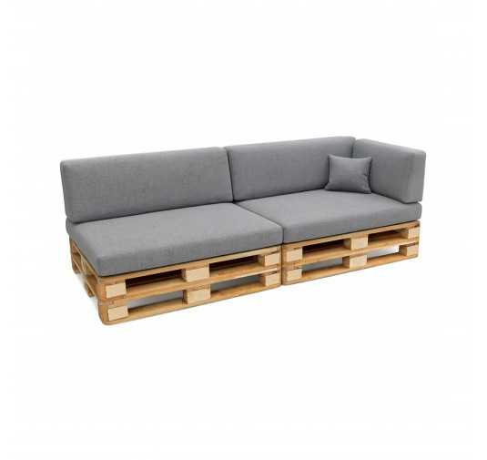 Set de 6 Coussins pour Palettes 120x80 + 120x40 Gris