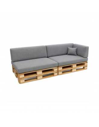 Set de 6 Coussins pour Palettes 120x80 + 120x40 Gris