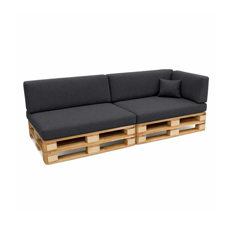 Set de 6 Coussins pour Palettes 120x80 + 120x40 Anthracite
