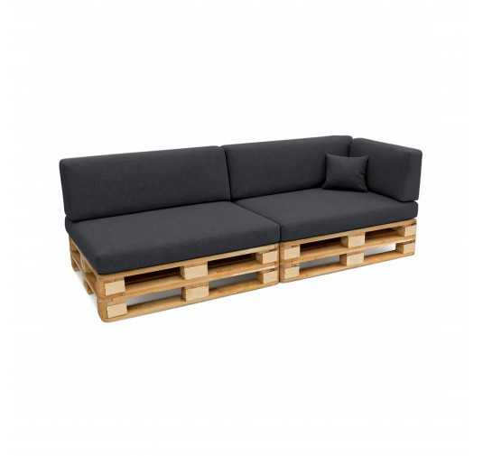 Set de 6 Coussins pour Palettes 120x80 + 120x40 Anthracite