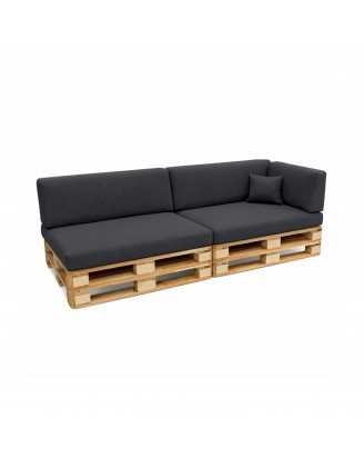Set de 6 Coussins pour Palettes 120x80 + 120x40 Anthracite