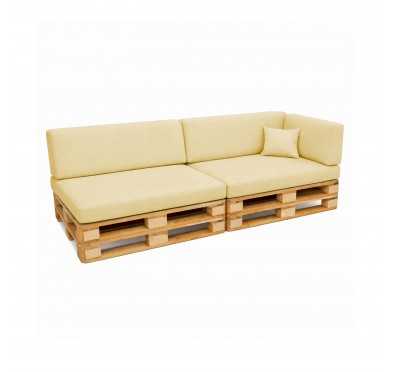 Set de 6 Coussins pour Palettes Imperméable 120x80 + 120x40 Beige
