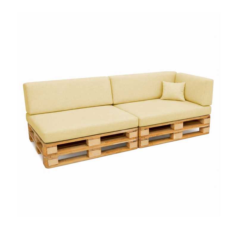 Set de 6 Coussins pour Palettes Imperméable 120x80 + 120x40 Beige